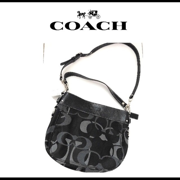 🔥HP🔥NWT Vintage COACH Black/Gray Signature Purse - Picture 3 of 9